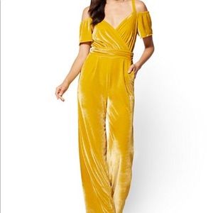 Yellow Velvet Jumpsuit